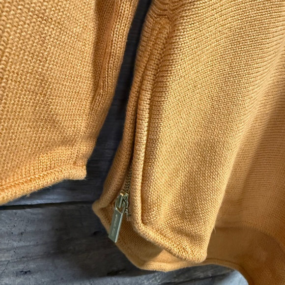 Michael Kors Tunic sweater with side zipper trim, Mustard, Medium - Picture 2 of 5